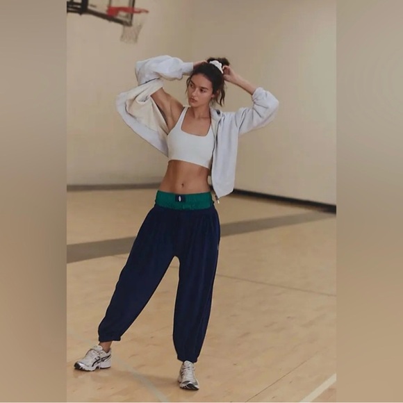 NWT FP Movement by Free People Velour Momentum Pants ~ Navy - Picture 4 of 13